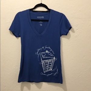 Blue fitted women’s doctor who t-shirt
